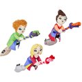 Disney Halloween Hocus Pocus Sanderson Sisters Plush with Rope Squeaky Dog Toy, Medium, 3 count