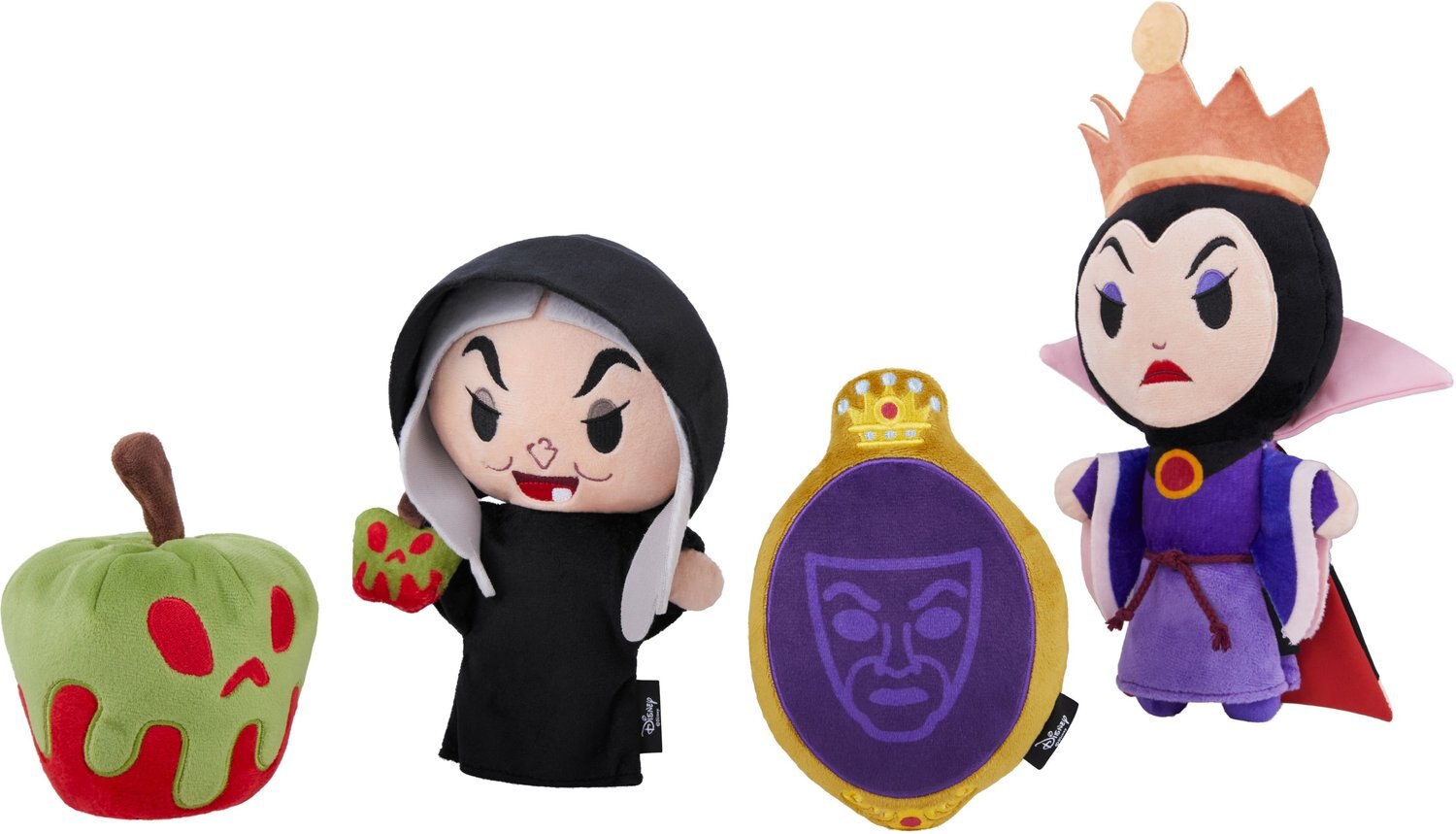 Disney Villains Evil Queen & Witch Plush Squeaky Dog Toy, 4 count