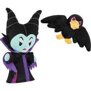 Disney Villains Maleficent and Crow Plush Squeaky Dog Toy, 2 count