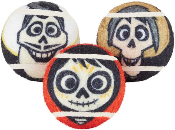 Pixar Coco Fetch Squeaky Tennis Ball Dog Toy, Medium, 3 count slide 1 of 4