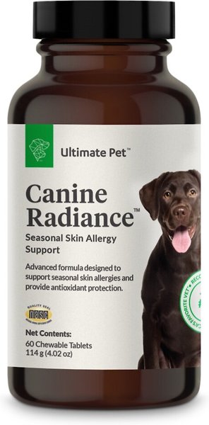 Ultimate Pet Nutrition Canine Radiance Seasonal Skin Allergy Support Supplement for Dogs, 60 count slide 1 of 6