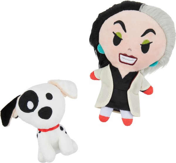 Disney Villains Cruella Deville & Dalmatian Plush Cat Toy with Catnip, 2 count slide 1 of 4