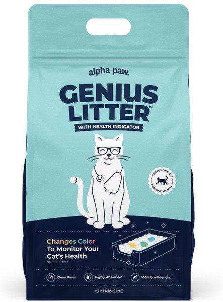 Alpha Paw Genius Litter with Health Indicator Cat Litter, 6-lbs slide 1 of 6