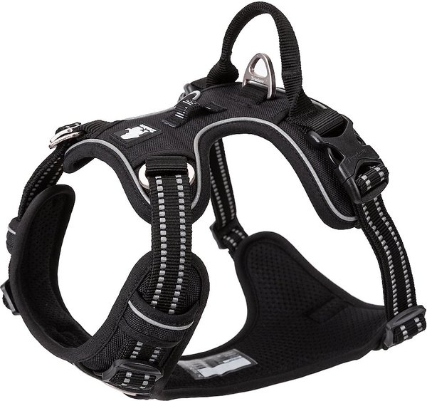 Chai's Choice Premium Quick Release Outdoor Adventure 3M Polyester Reflective Front Clip Dog Harness, Large, Black slide 1 of 8