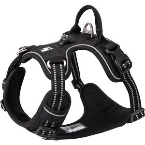 Chai's Choice Premium Quick Release Outdoor Adventure 3M Polyester Reflective Front Clip Dog Harness, X-Large, Black