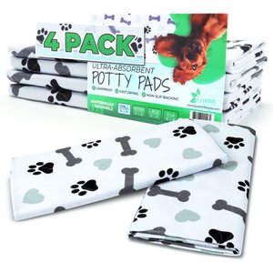 Green Lifestyle Printed Reusable Cat & Dog Pee Pads, Blue & White, 30 x 34-in, 4 count
