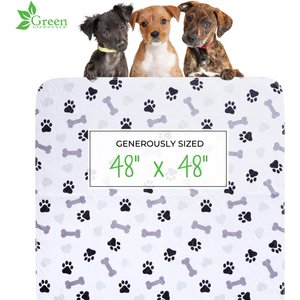 Green Lifestyle Printed Reusable Cat & Dog Pee Pads, Blue & White, 48 x 48-in, 2 count