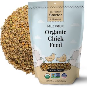 Mile Four 21% Organic Whole Grain Starter Chicken & Duck Feed, 2-lb bag