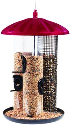 North States Crimson Triple Tube Bird Feeder, Red