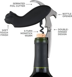 TrueZoo Allie Cat Double-hinged Corkscrew, Black slide 2 of 6