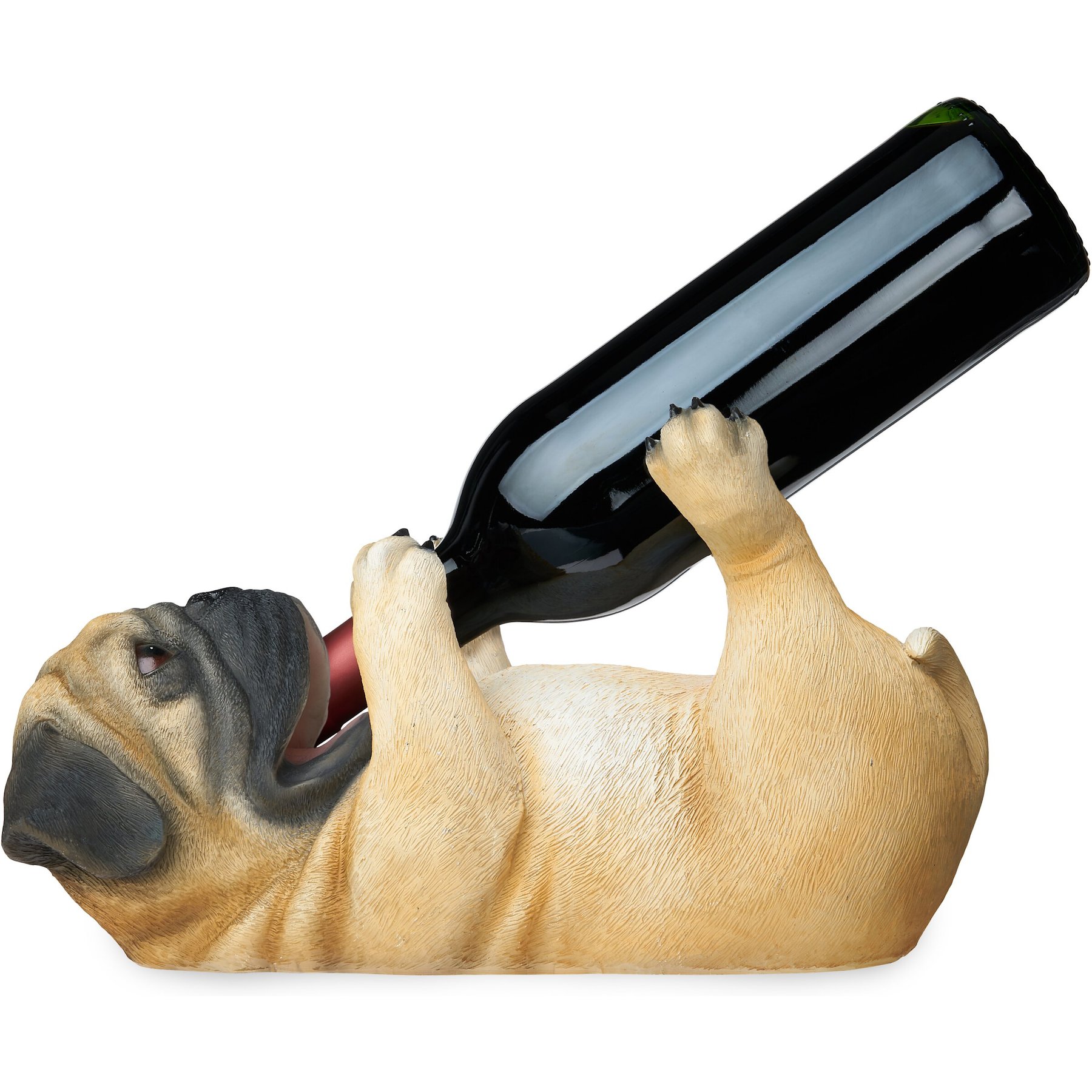 True Pug Wine Bottle Holder, Brown