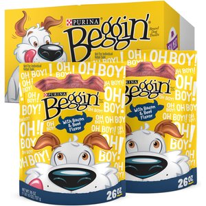 Purina Beggin' Strips Real Meat Bacon & Beef Flavors Dog Treats, 52-oz box