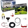 Tumbo Trolley Dog Xtreme Stretching Coil Cable with Anti-Shock Bungee Aerial Dog Tie Out, Black, 200-ft