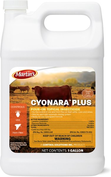Martin's Cyonara Plus Pour-On Topical Cattle Insecticide, Gallon slide 1 of 1