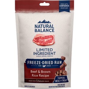 Natural Balance Limited Ingredient Freeze-Dried Beef & Brown Rice Recipe Dry Dog Food, 6-oz bag
