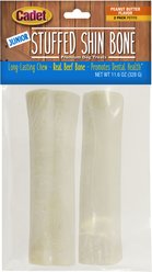 Cadet Junior Stuffed Shin Peanut Butter Bones Dog Treats, Petite, 2 count