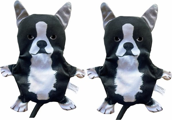 Piggy Poo and Crew Boston Terrier Paper Crinkle Squeaker Toy, 2 count slide 1 of 4