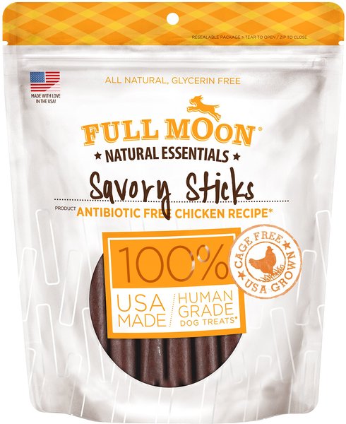 Full Moon All Natural Human Grade Chicken Savory Sticks Dog Treats, 16-oz bag slide 1 of 6