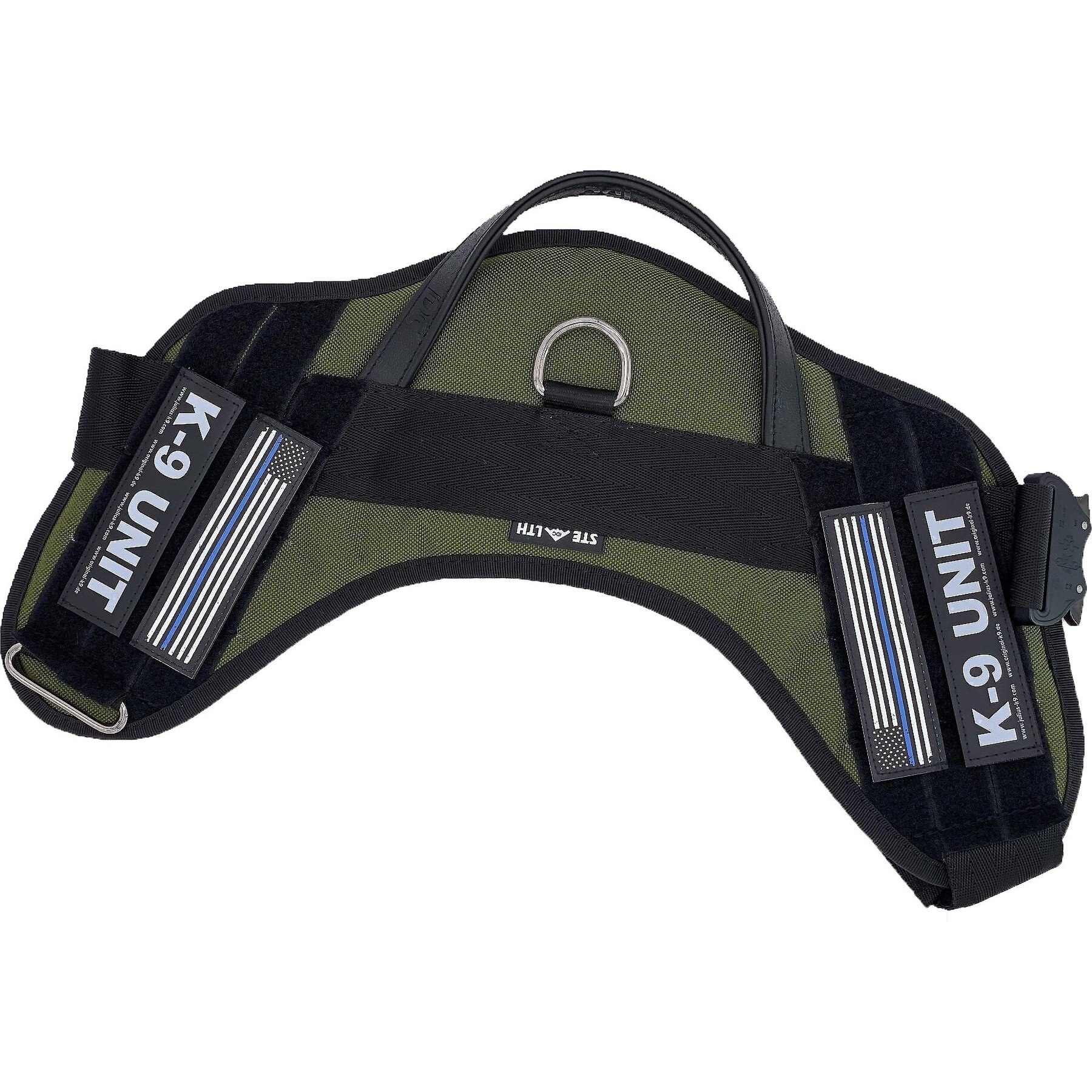 JULIUSK9 Stealth Powerharness Dog Harness, Green, 1 26 to 33.5in