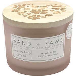 Sand + Paws Heart Paws California Citron Scented Candle, 12-oz jar