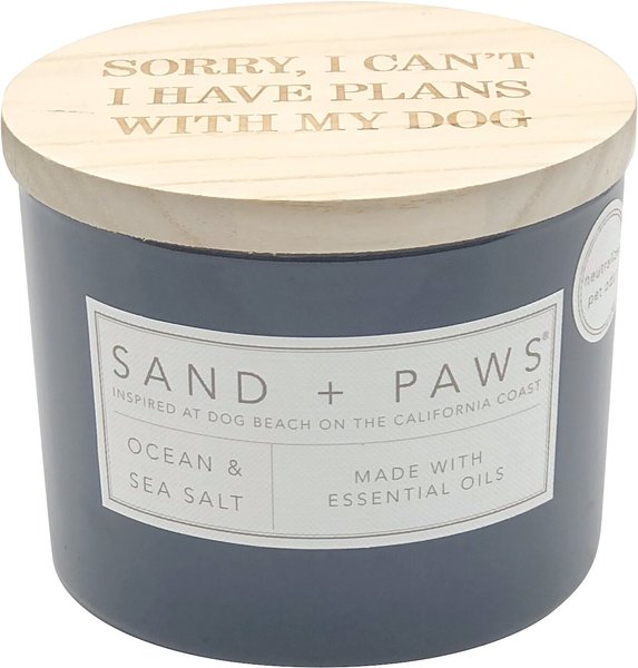 Sand + Paws Sorry I can't Ocean Sea Salt Scented Candle, 12-oz jar slide 1 of 3