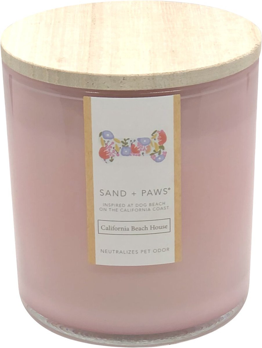 SAND + PAWS Vertical Label California Beach House Scented Candle, 12oz jar