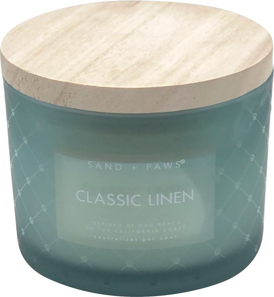 Sand + Paws Print Matte Wrap Classic Linen Scented Candle, 12-oz jar slide 1 of 3