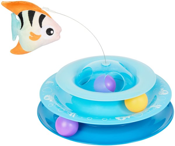 Frisco Fish in Ocean Wobble & Spin Cat Tracks Cat Toy with Catnip slide 1 of 4
