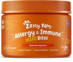 Zesty Paws Aller-Immune Mini Bites Lamb Flavored Soft Chew Allergy & Immune Supplement for Dogs, 90 count