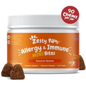 Zesty Paws Aller-Immune Mini Bites Lamb Flavored Soft Chew Allergy & Immune Supplement for Small Dogs, 90 count