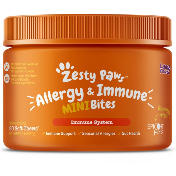 ZESTY PAWS Ancient Elements AllerImmune Bites Bison Flavored Soft Chews Allergy & Immune