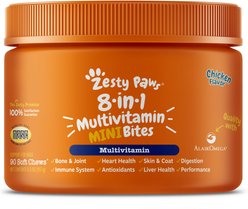 Zesty Paws 8-in-1 Mini Bites Chicken Flavored Soft Chew Multivitamin for Dogs, 90 count