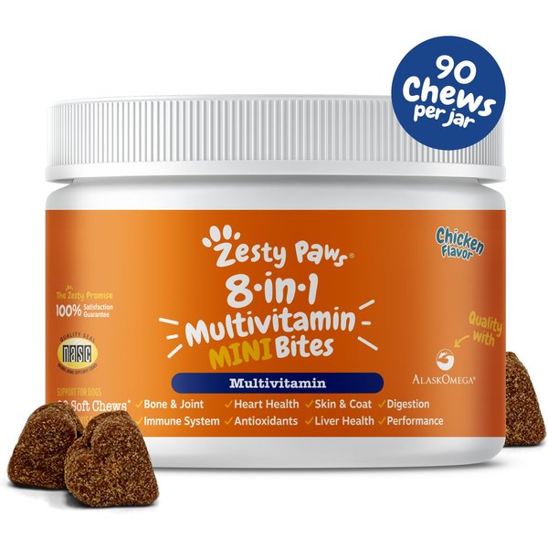 ZESTY PAWS Multi-Collagen Bites Chicken Flavored Soft Chews ...