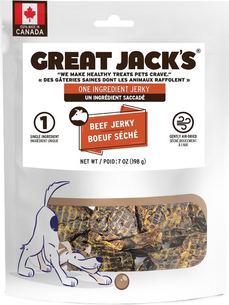 Great Jack's Air Dried Beef Jerky Dog Treats, 7-oz bag slide 1 of 2