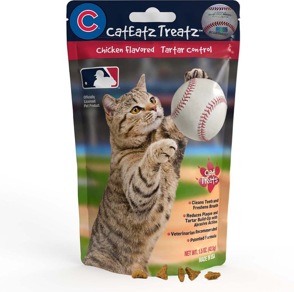 Team Treatz CatEatz Treatz MLB Cubs Chicken Flavor Tartar Control Dental Cat Treats slide 1 of 2