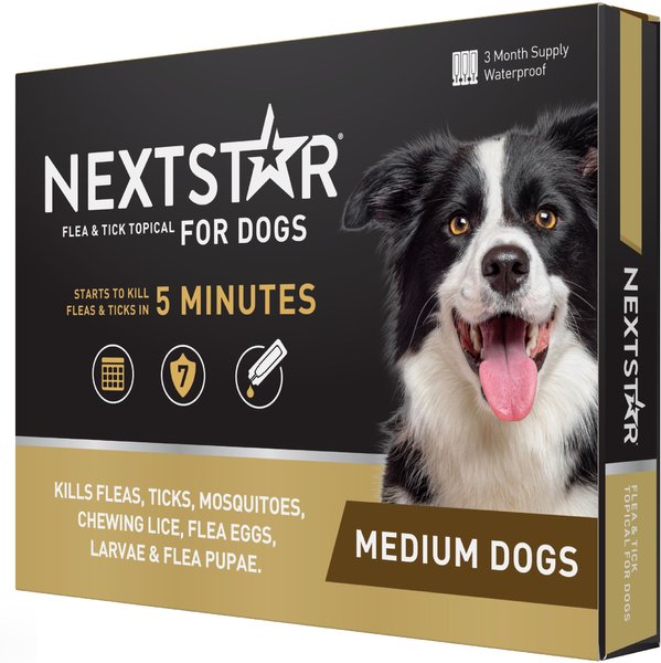 NextStar Fast Acting Flea & Tick Treatment Medium Dog 23-44 lbs 3 doses slide 1 of 9
