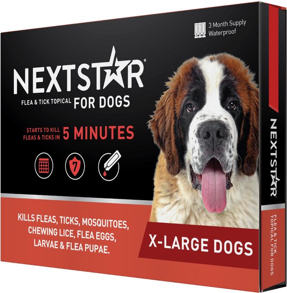 NextStar Fast Acting Flea & Tick Treatment X-Large Dog 89-132 lbs 3 doses slide 1 of 9