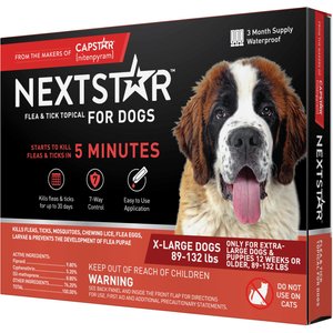 NextStar Fast Acting Flea & Tick Treatment X-Large Dog 89-132 lbs 3 doses