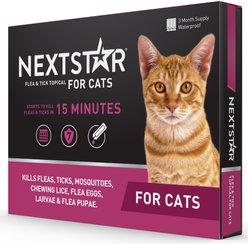 NextStar Fast Acting Cat Flea & Tick Treatment 3 doses