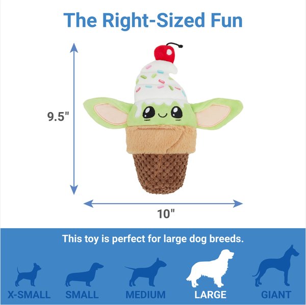 STAR WARS THE MANDALORIAN Candy Shop GROGU Ice Cream Cone Plush Squeaky Dog Toy