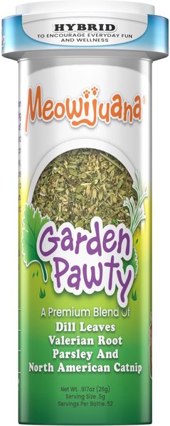 Meowijuana Garden Pawty Dill, Parsley & Valerian Root Blend Catnip, 0.92-oz bottle