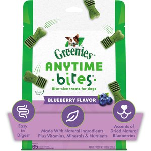 Greenies Anytime Bites Blueberry Flavor Soft & Chewy Dog Treats, 10.3-oz bag
