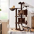 Yaheetech 57-in Plush Cat Tree & Condo, Brown