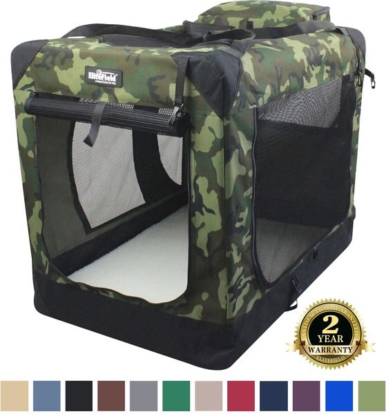 ELITEFIELD 3Door Collapsible SoftSided Dog Crate, Camo, Med/L 36in