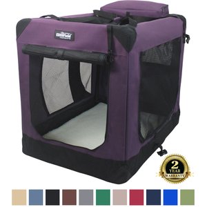 EliteField 3-Door Collapsible Soft-Sided Dog Crate, Purple, S: 24-in L x 18-in W x 21-in H