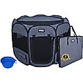 WINiPET 2-Door Soft-Sided Dog & Cat Playpen, Gray, 62 x 62 x 36-in