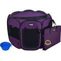 WINiPET 2-Door Soft-Sided Dog & Cat Playpen, Purple, 48 x 48 x 24-in