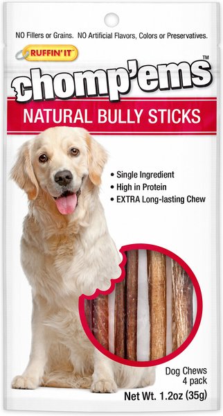 Chomp'ems 6" Bully Stick Dog Treats, 4 count slide 1 of 2