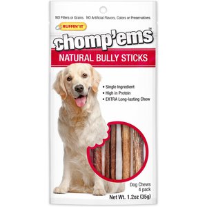 Chomp'ems 6" Bully Stick Dog Treats, 4 count