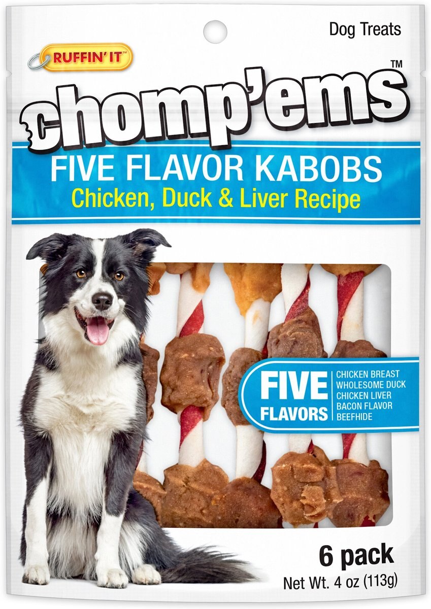 CHOMP'EMS Five Flavor Kabobs Dog Treats, 6 count